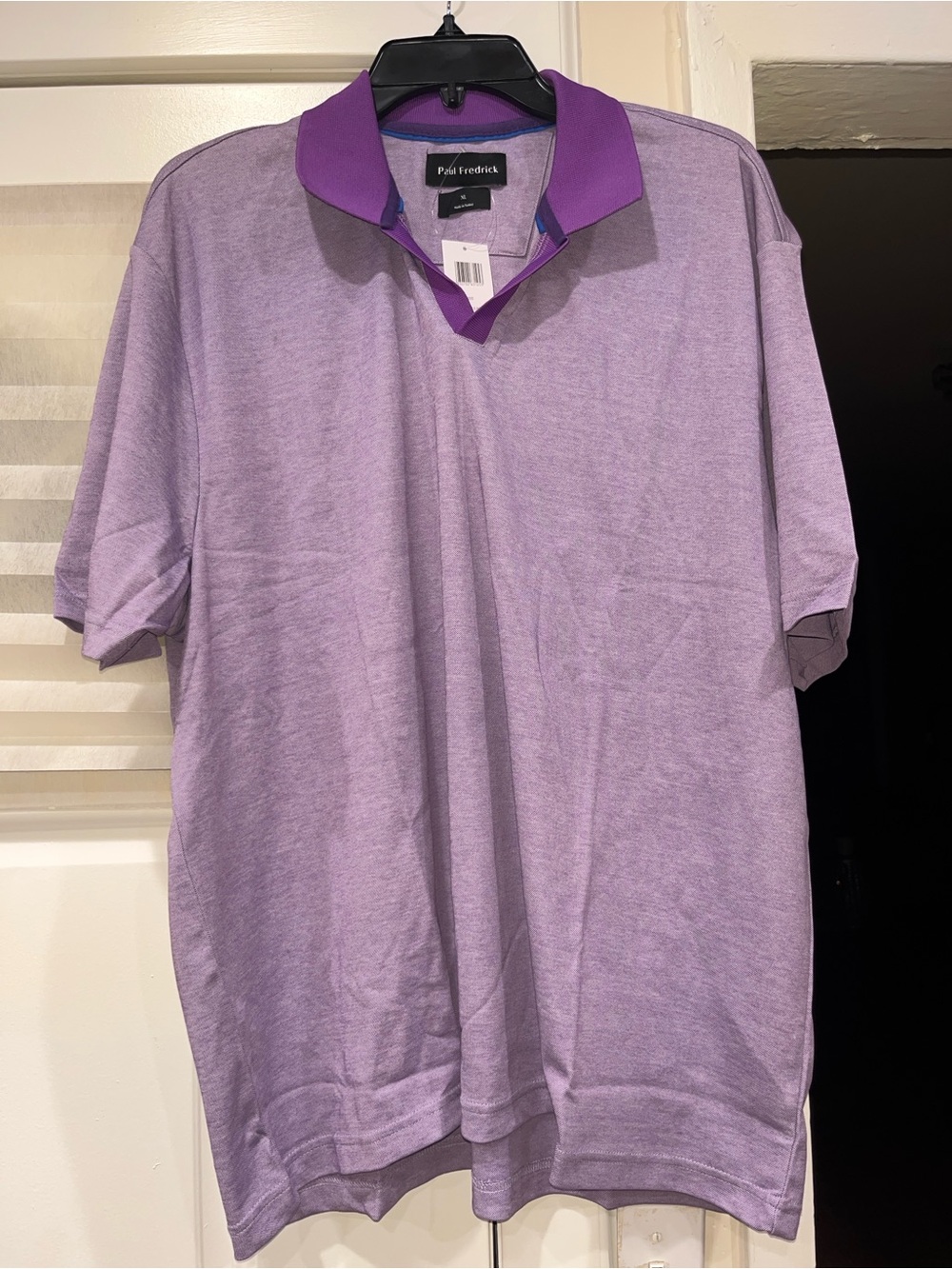 Paul Fredrick purple polo shirt